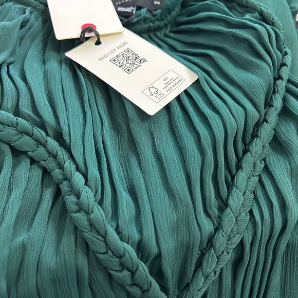 NEW Ted Baker Poppio Rope Detail Mini Dress Ruffle Rope Hunter Green Sz 6 Dainty - Picture 8 of 12